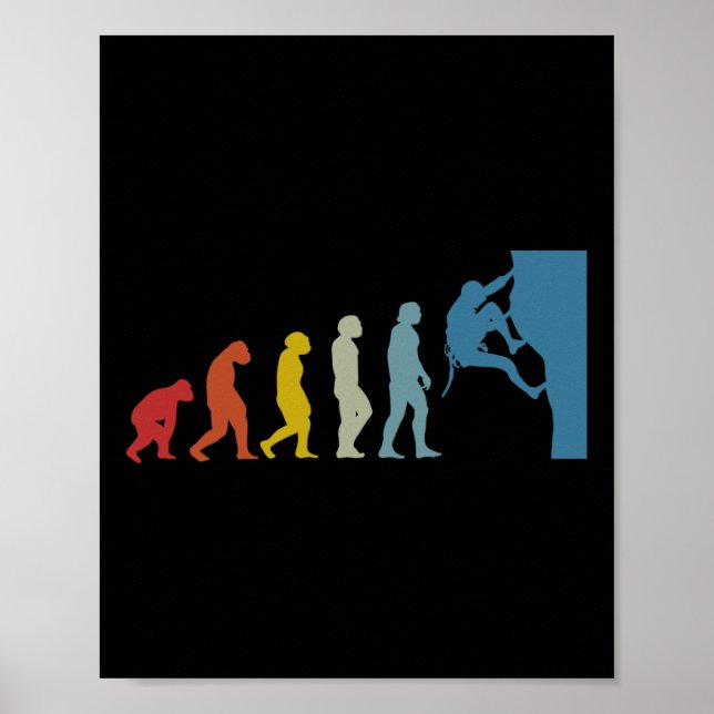 Bouldering Rock Climbing Evolution Dad  Poster (Front)