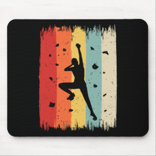 Bouldering Vintage Rock Climbing Retro Men Climber Mouse Pad