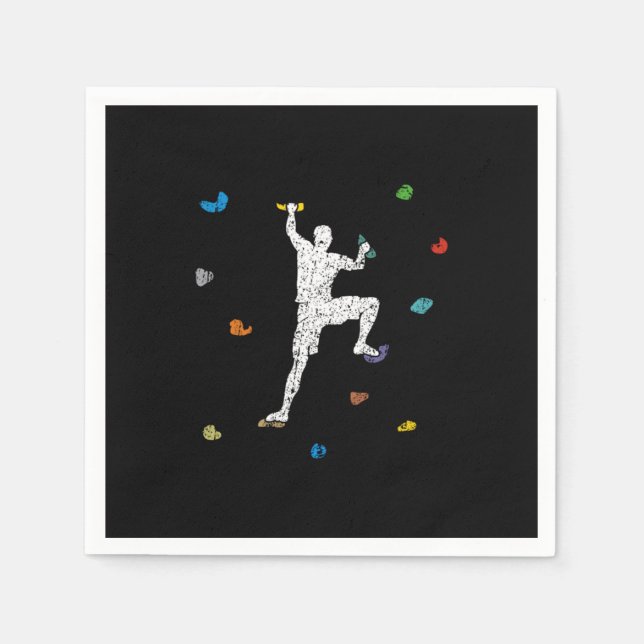 Bouldering Wall Climber Gift Idea Napkin (Front)