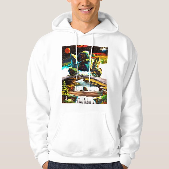 Boulders and a small waterfall hoodie (Front)