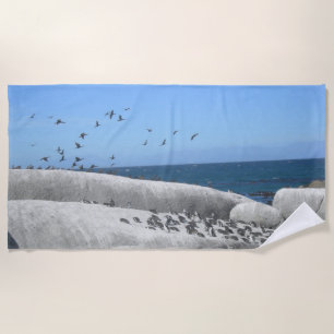 Boulders Beach Penguins & Birds Beach Towel