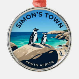 Boulders Beach Penguins South Africa Metal Tree Decoration