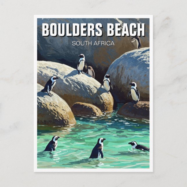Boulders Beach Penguins South Africa Travel Postcard (Front)
