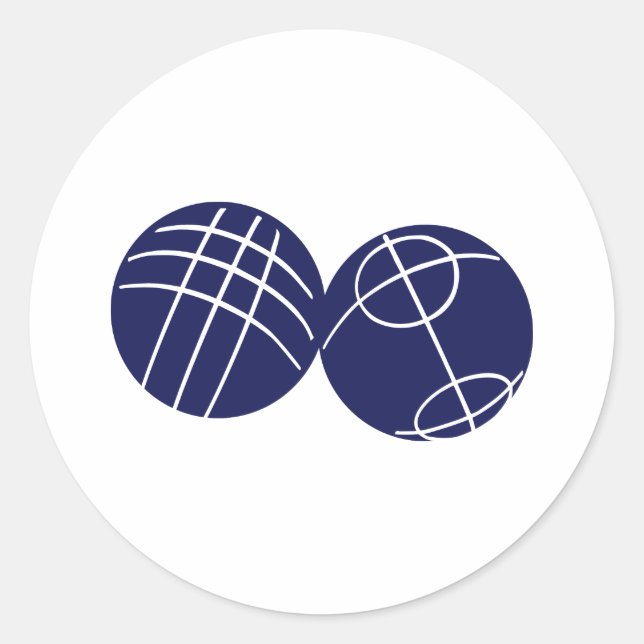 Boule petanque classic round sticker (Front)