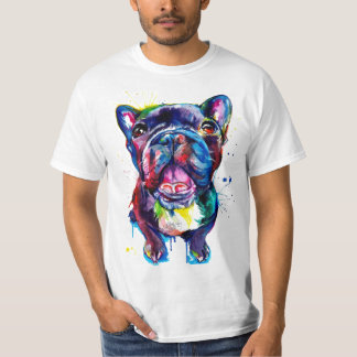 Bouledogue French T-shirts - Watercolor pattern