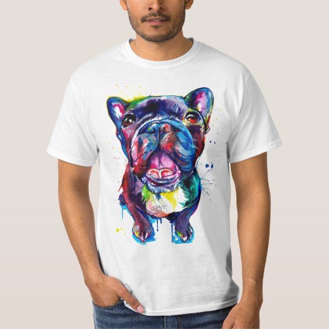 Bouledogue French T-shirts - Watercolor pattern (Front)