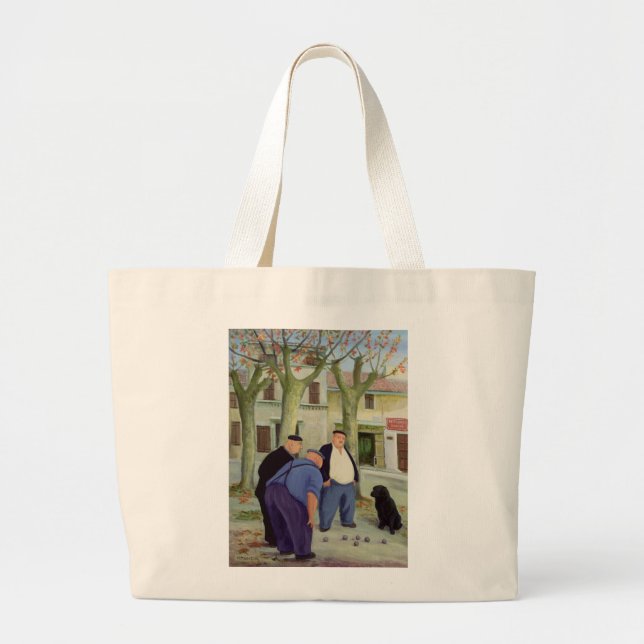 Boules Players Large Tote Bag (Front)