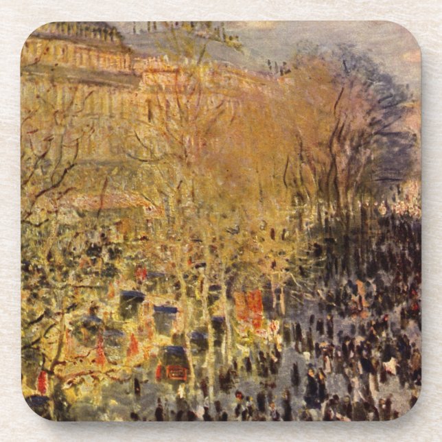 Boulevard des Capucines by Claude Monet, Fine Art Coaster (Front)