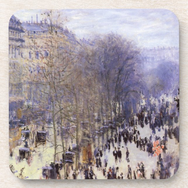 Boulevard des Capucines by Claude Monet, Fine Art Coaster (Front)