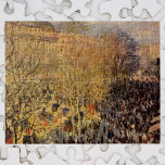 Boulevard des Capucines by Claude Monet, Fine Art Jigsaw Puzzle<br><div class="desc">Boulevard des Capucines (1873) by Claude Monet is a vintage impressionism fine art cityscape painting in warm autumn season colours. The Boulevard des Capucines is one of the four "grands boulevards" in Paris, a chain of boulevards running east-west that also includes Boulevard de la Madeleine, Boulevard des Italiens, and Boulevard...</div>