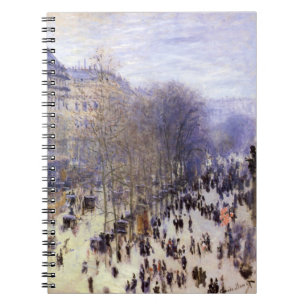Boulevard des Capucines by Claude Monet, Fine Art Spiral Notebook