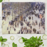 Boulevard des Capucines by Claude Monet, Fine Art Tea Towel<br><div class="desc">Boulevard des Capucines (1873) by Claude Monet is a vintage impressionism fine art cityscape painting featuring a street scene in Paris, France. The Boulevard des Capucines is one of the four "grands boulevards" in Paris, a chain of boulevards running east-west that also includes Boulevard de la Madeleine, Boulevard des Italiens,...</div>