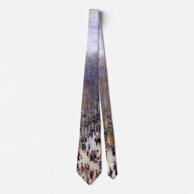 Boulevard des Capucines by Claude Monet, Fine Art Tie (Front)