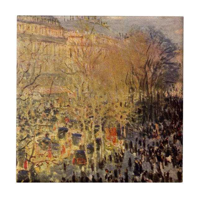 Boulevard des Capucines by Claude Monet, Fine Art Tile (Front)