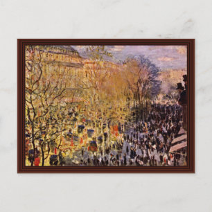 Boulevard Des Capucines In Paris By Claude Monet Postcard