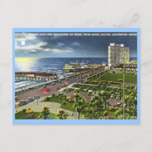 Boulevard, Galveston, Texas Vintage Postcard