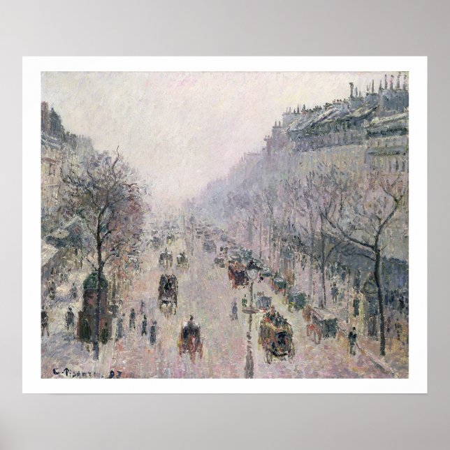 Boulevard Montmartre, 1897 (oil on canvas) Poster (Front)