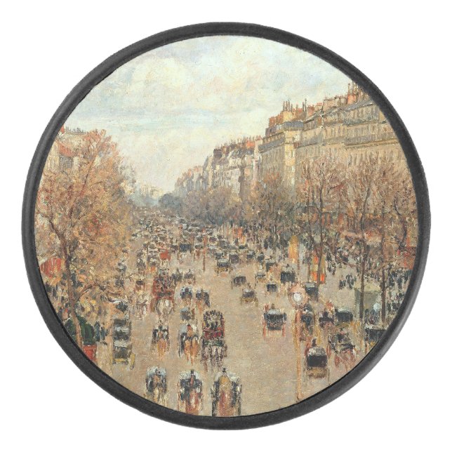 Boulevard Montmartre-Eremitage Camille Pissarro   Hockey Puck (Front)