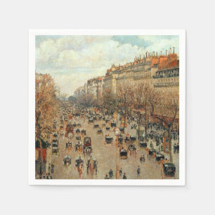 Boulevard Montmartre-Eremitage Camille Pissarro   Napkin