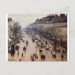 Boulevard Montmartre Winter Morning by Camille Postcard