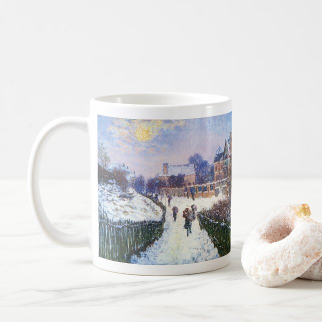 Boulevard Saint Denis Argenteuil by Claude Monet Coffee Mug (With Donut)