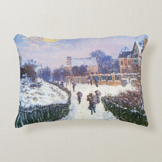 Boulevard Saint Denis Argenteuil by Claude Monet Decorative Cushion (Front)