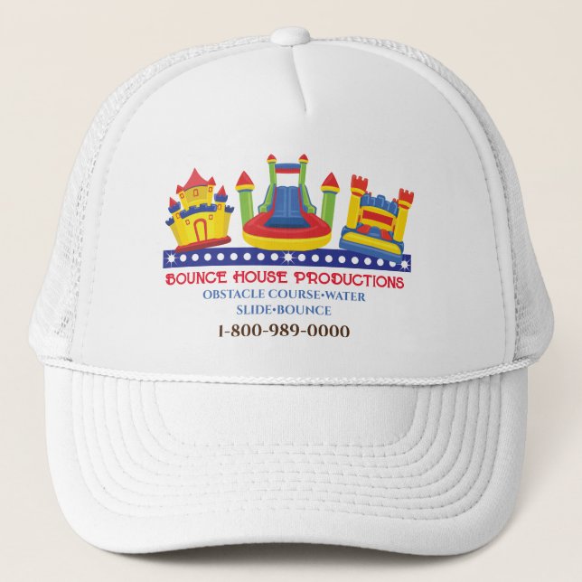 BOUNCE BOUNCY HOUSE BIRTHDAY PARTY Your Business Trucker Hat (Front)