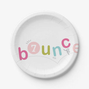 Bounce Girls Pink Birthday Party Paper Plate