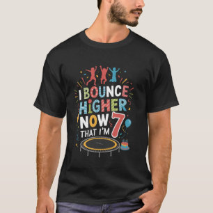 Bounce Higher 7th Birthday 7 Trampolining Jumping T-Shirt