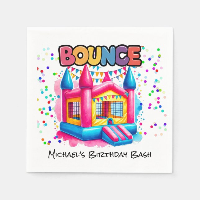 Bounce House Birthday Bash Napkin (Front)