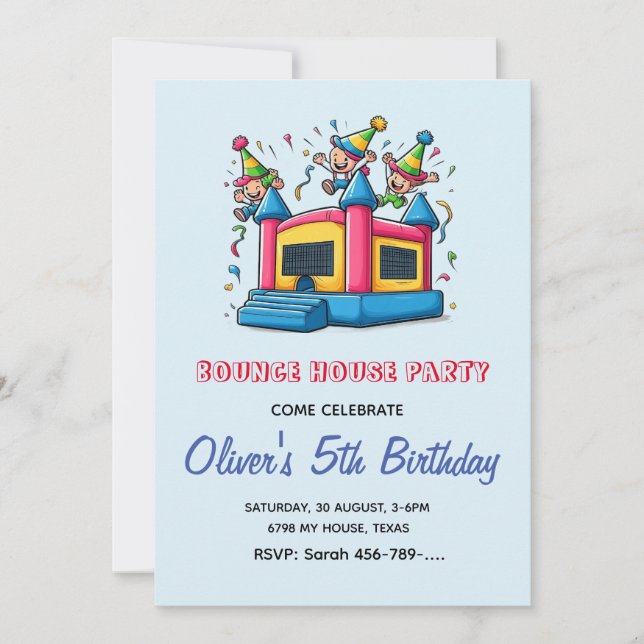 Bounce House Birthday Invitation | Bounce House (Front)