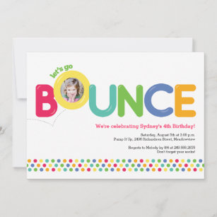 Bounce House Birthday Invitation Photo Card Multi