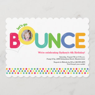 Bounce House Birthday Invitation Photo Card Multi