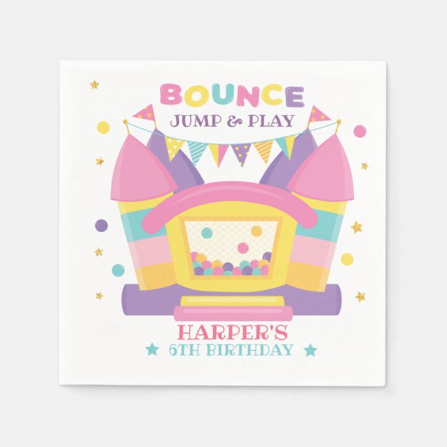 Bounce House Birthday Napkin (Front)