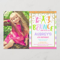 Bounce house birthday party colourful photo