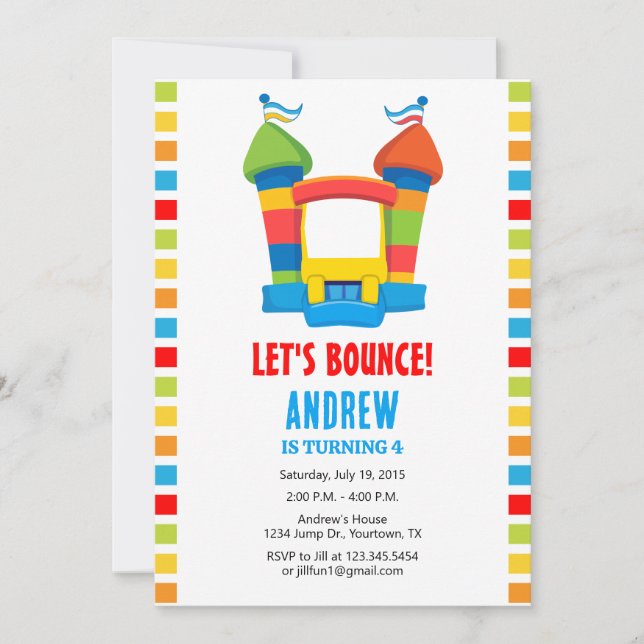 Bounce House Birthday Party Invitation (Front)