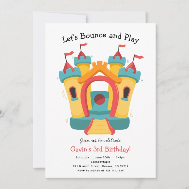 Bounce House Birthday Party Invitation (Front)
