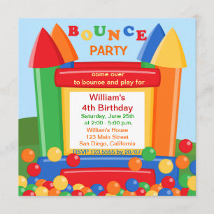 Bounce House Birthday Party Invitation