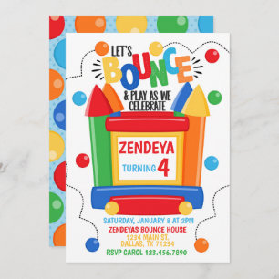 Bounce House Birthday Party Invitation Invite