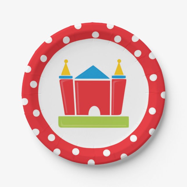 Bounce House Birthday Party Paper Plate (Front)