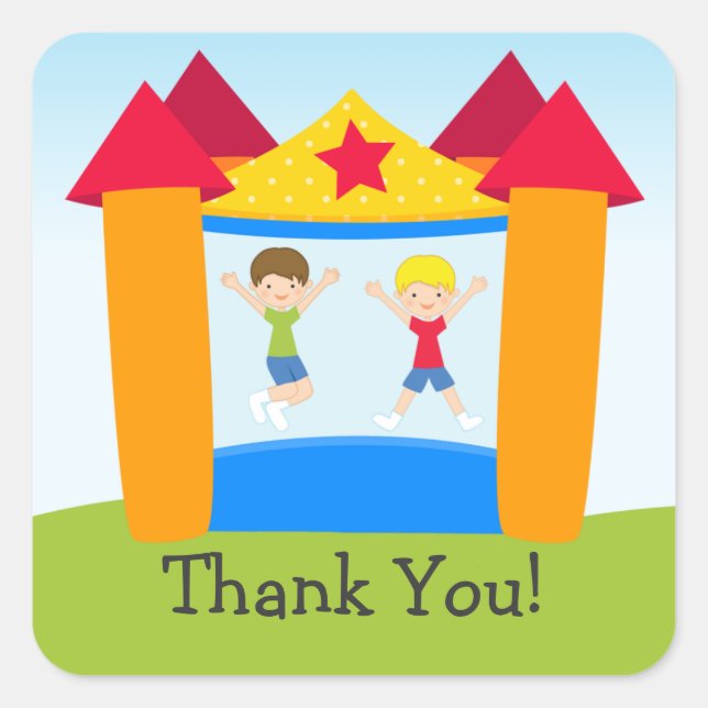Bounce House Birthday Party Sticker (Front)