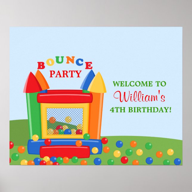 Bounce House Birthday Poster (Front)
