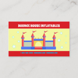 BOUNCE HOUSE INFLATABLES PARTY CAR TRUCK BUSINESS CARD