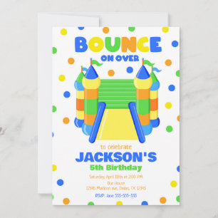 Bounce House Jump Birthday Party Invitation