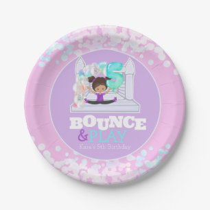 Bounce House Jump Play Fifth Birthday  Paper Plate