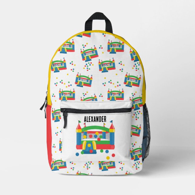 Bounce House Jumping Castle Ball Cute Pattern Printed Backpack (Front)