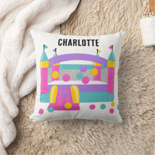 Bounce House Jumping Castle Ball Cute Pink Pattern Cushion