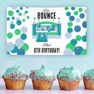 Bounce House Jumping Castle Boys Birthday Party Banner