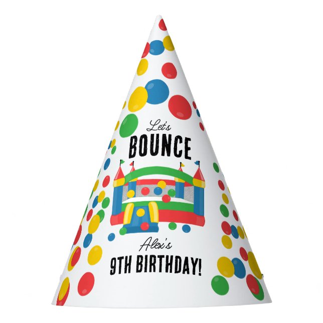 Bounce House Jumping Castle Kids Birthday Party Hat (Front)