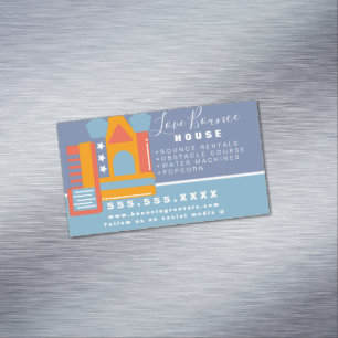 Bounce House Logo Party Carnival Rentals  Magnetic Business Card
